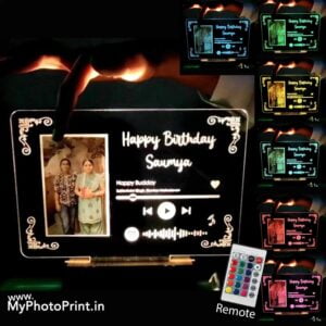 Personalized Name Music Plaque With Occasion & Photo Acrylic 3d Illusion Led Lamp With Color Changing Led And Remote #2103